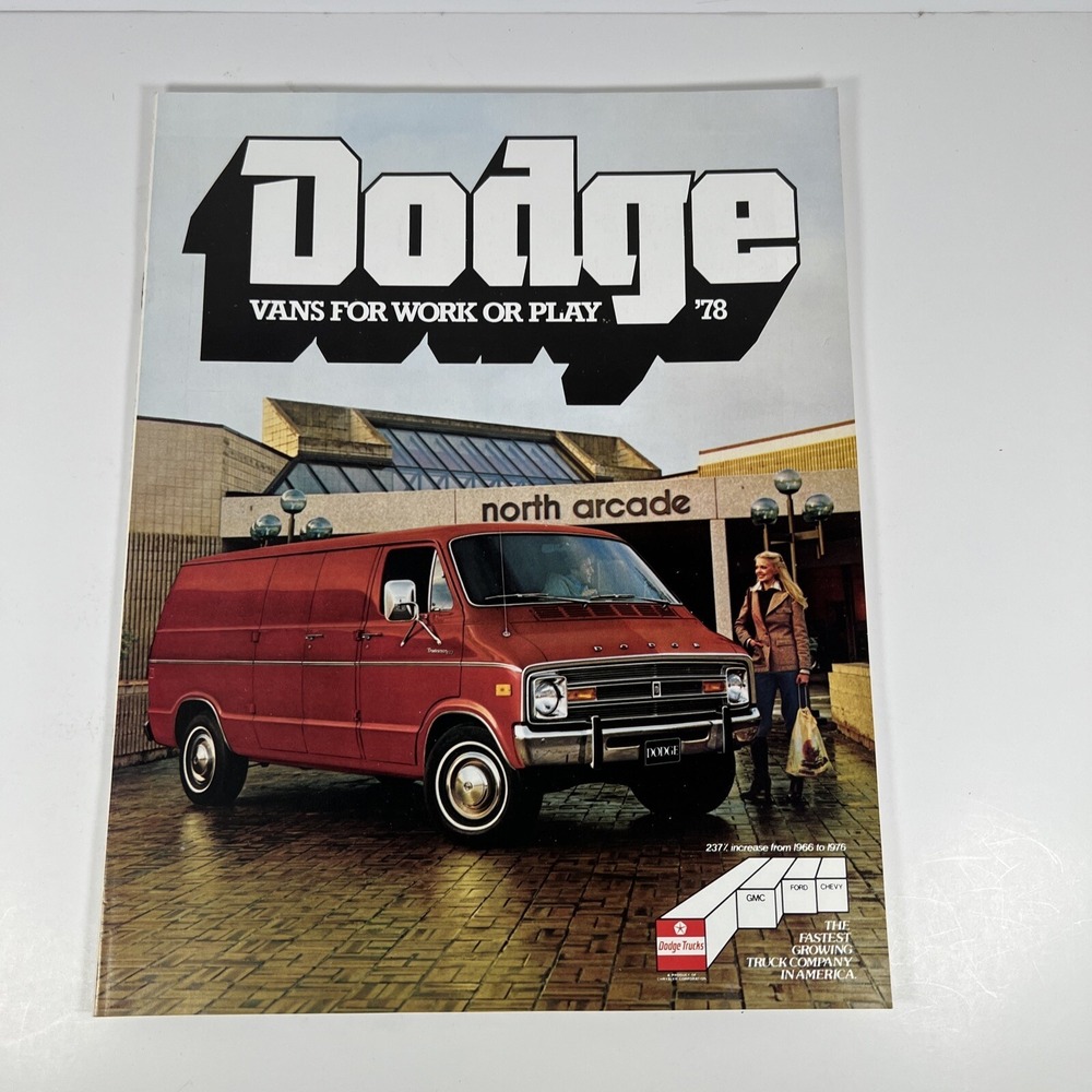 1978 DODGE TRADESMAN VAN DLX COLOR CATALOG‎ Brochure WORK OR PLAY 12-pgs
